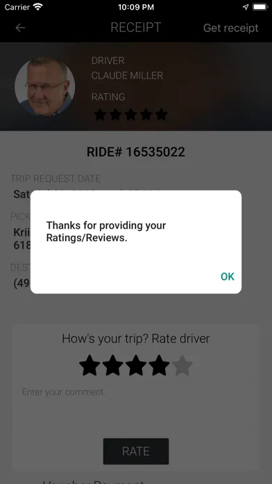 TaxiController Passenger Ekran Görüntüleri