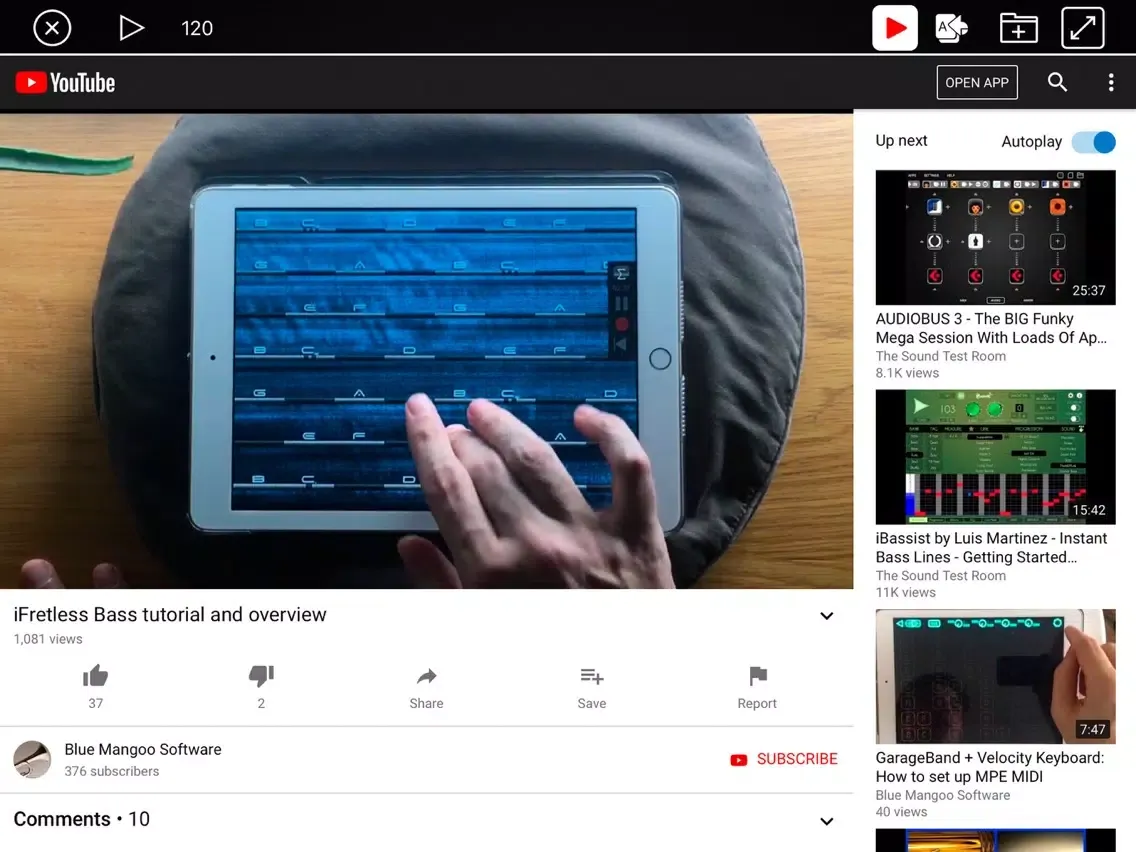 Screenshot di Tube AU iPad 