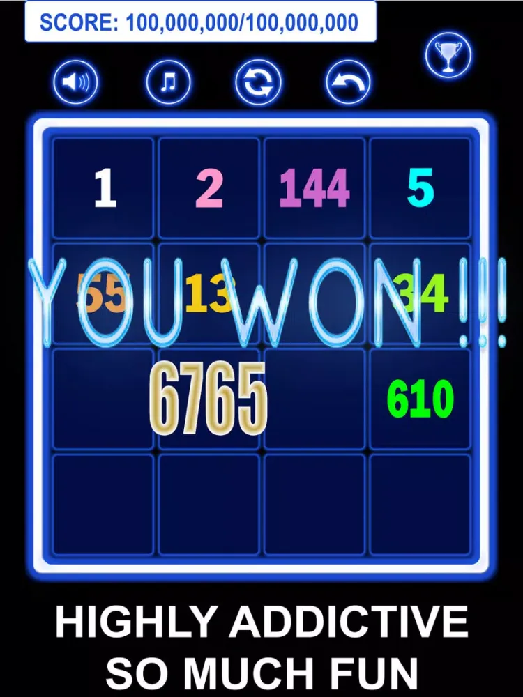 تصاویر 2048 Neon Glow Fibonacci iPad 
