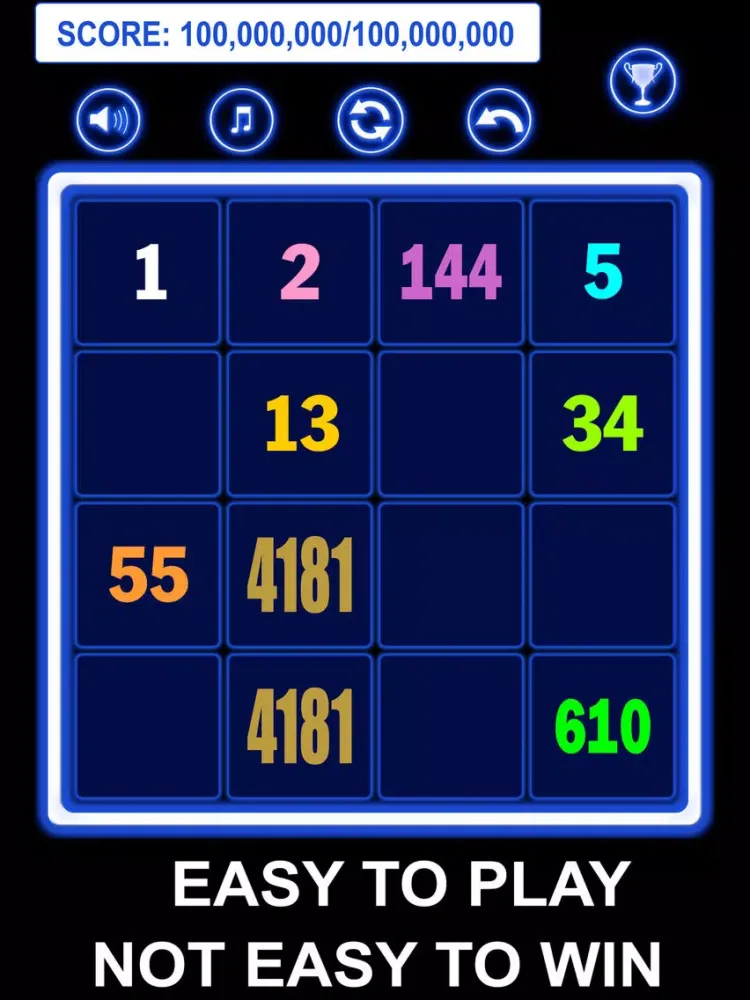 تصاویر 2048 Neon Glow Fibonacci iPad 