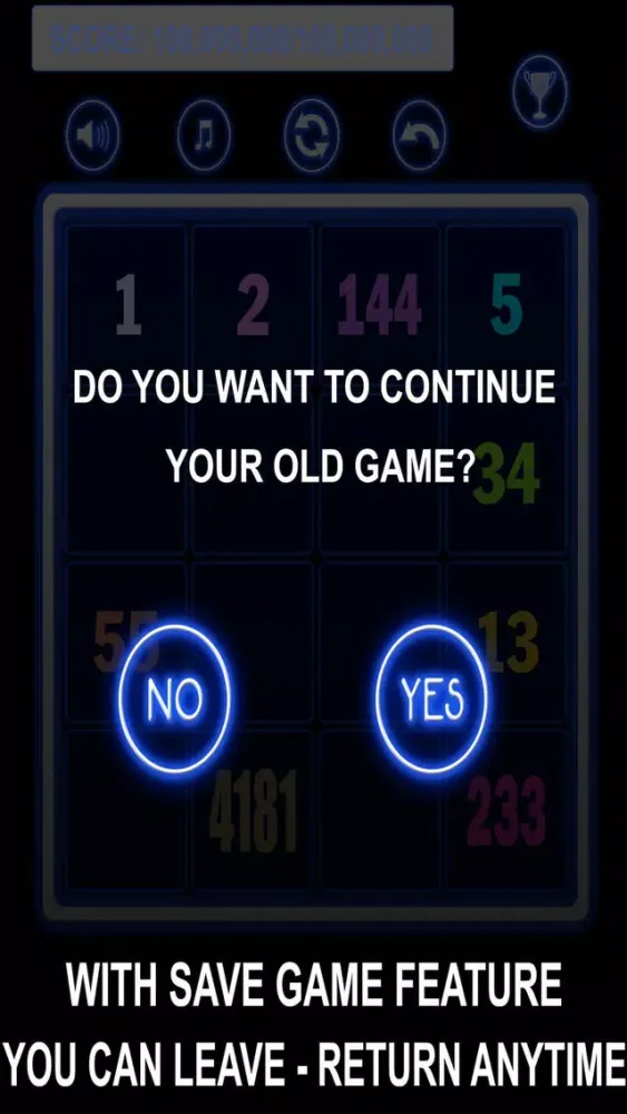 تصاویر 2048 Neon Glow Fibonacci