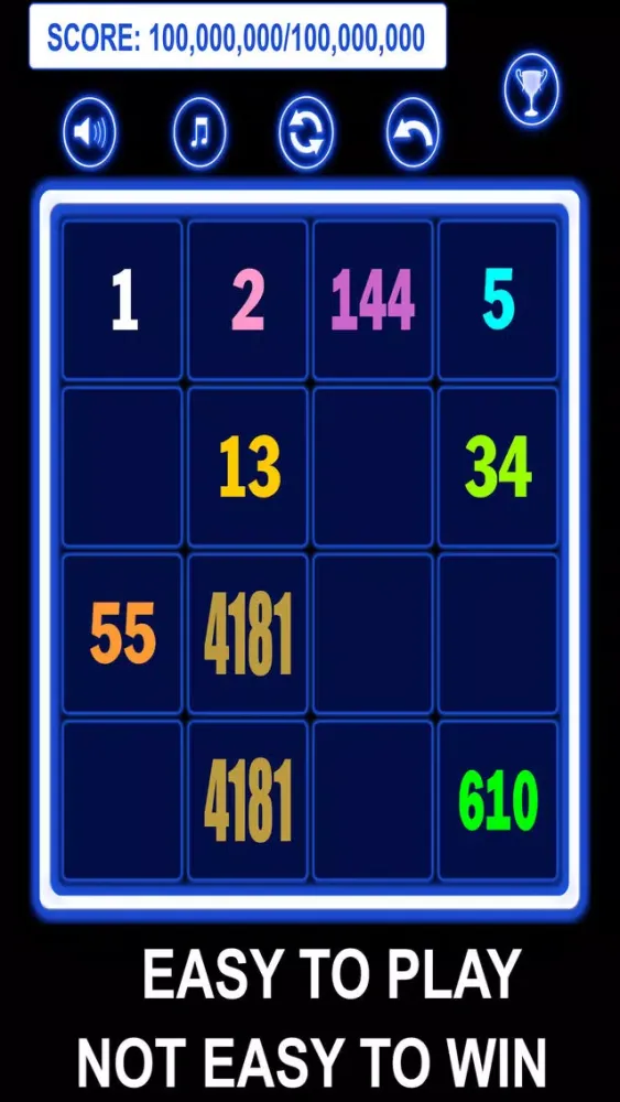 تصاویر 2048 Neon Glow Fibonacci