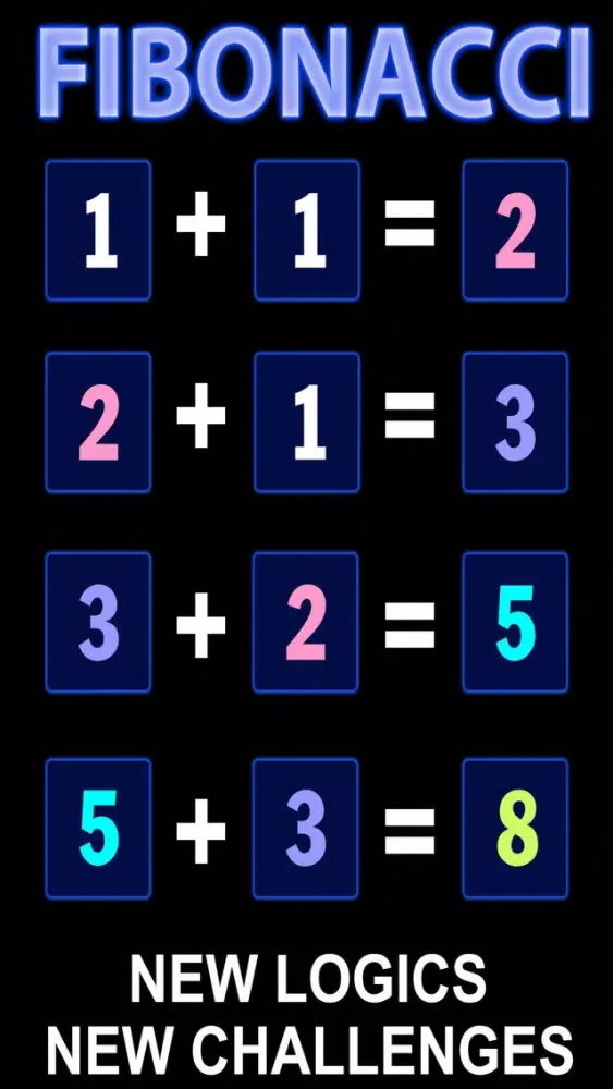 تصاویر 2048 Neon Glow Fibonacci