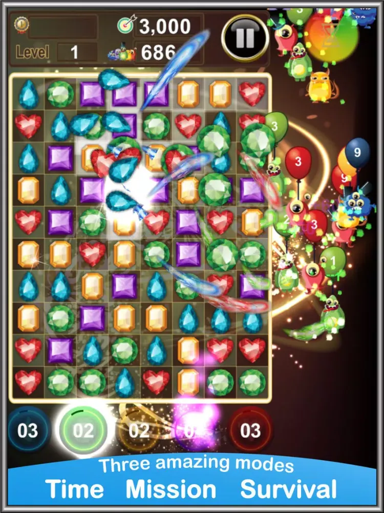 Jewels Monsters Invasion iPad  Screenshots