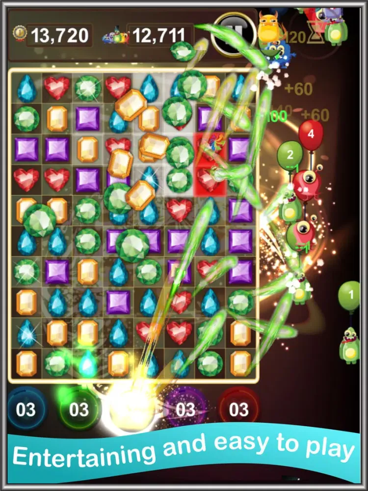 Jewels Monsters Invasion iPad  Screenshots