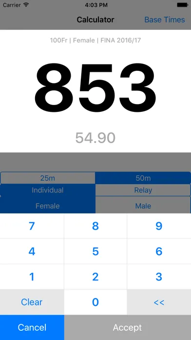 SwimX Pro - FINA Points Easy स्क्रीनशॉट