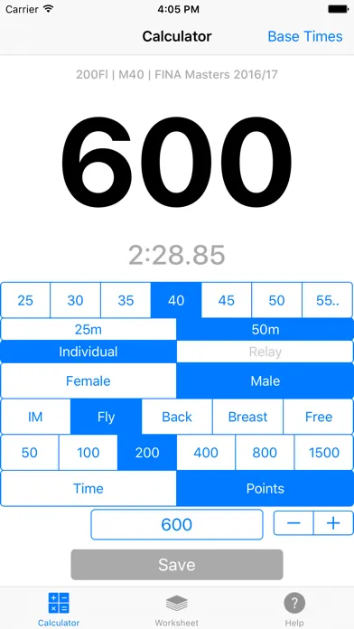SwimX Pro - FINA Points Easy स्क्रीनशॉट
