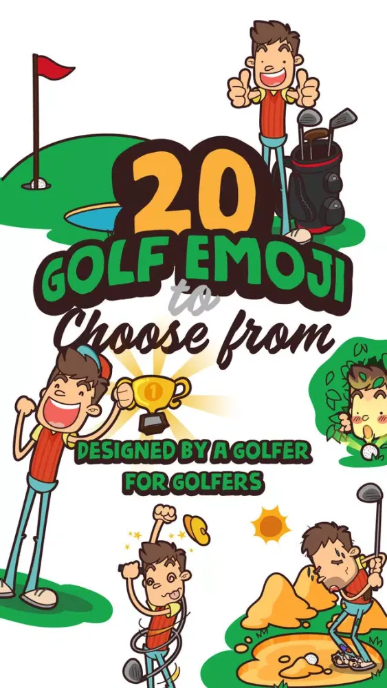 Captures d'écran de GolferMoji - Golf Emoji Keyboard + Stickers