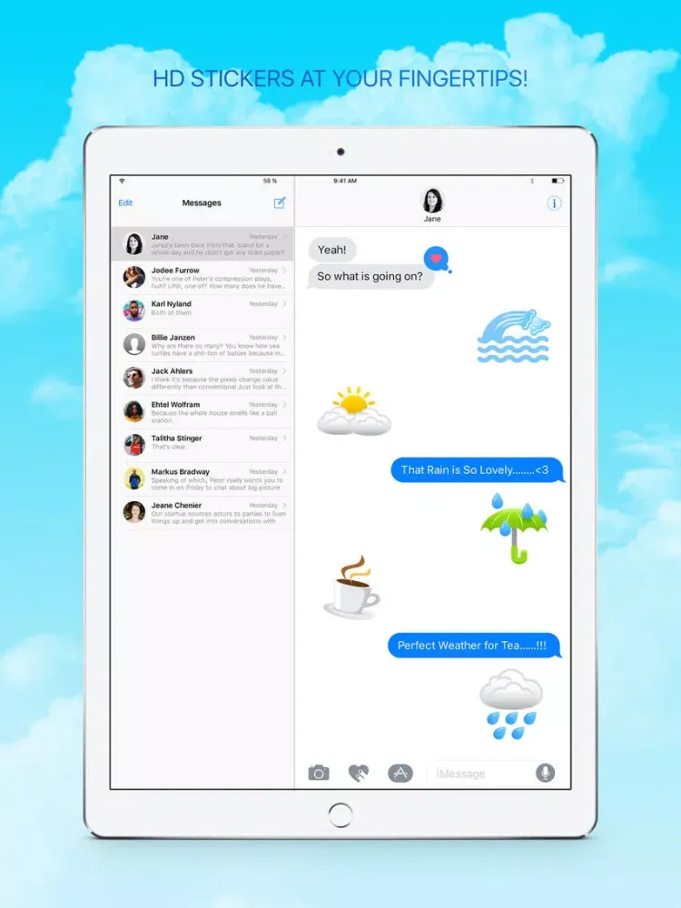 Capturas de tela do Weathermoji - Stickers For iMessage iPad 