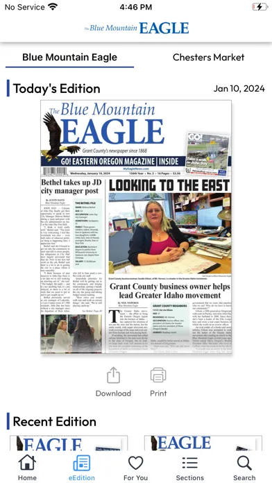 Capturas de tela do Blue Mountain: News & eEdition