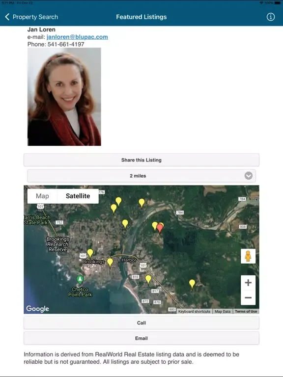 Ảnh chụp màn hình của Blue Pacific Realty iPad 