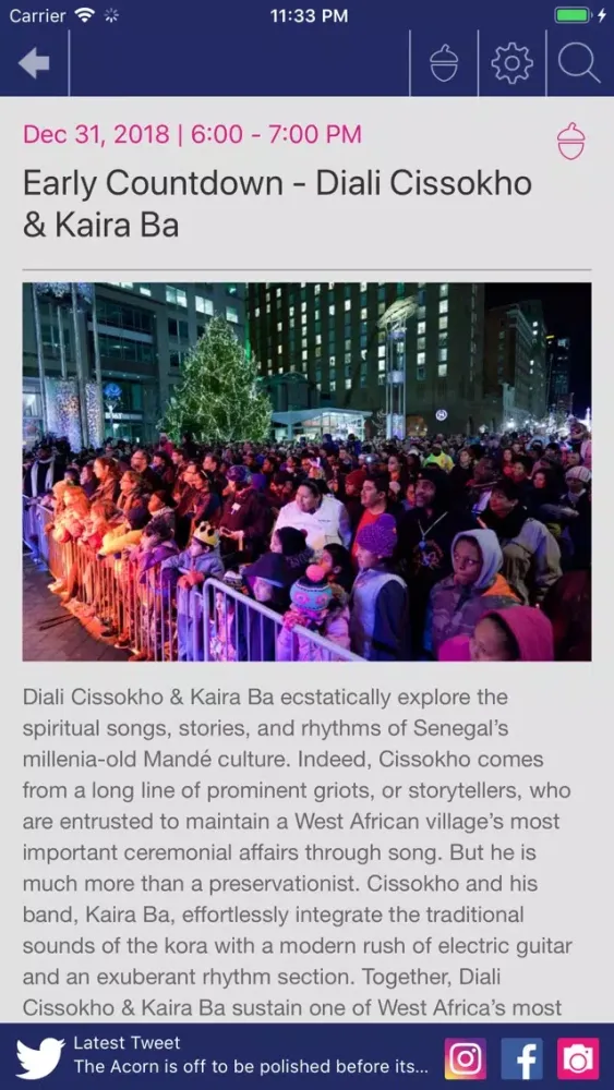 Ảnh chụp màn hình của First Night Raleigh 2019