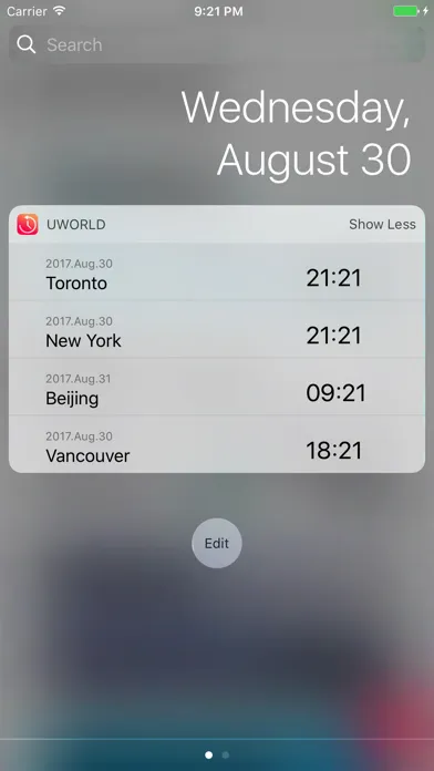 uWorld - World clock, Widget,应用截图
