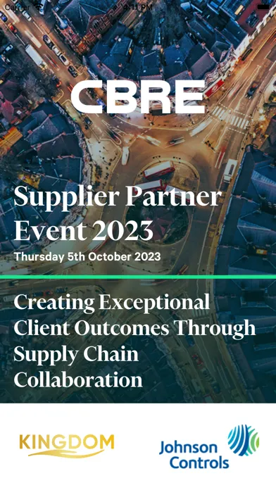 Capturas de tela do CBRE Supplier Partner Event