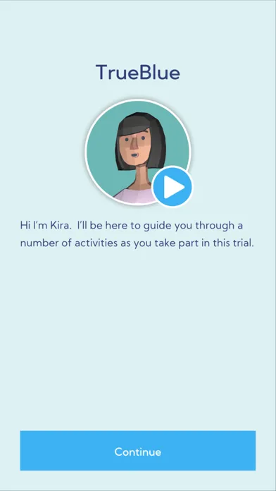 TrueBlue Clinical Study Screenshots