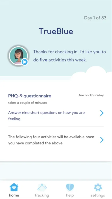 TrueBlue Clinical Study Screenshots