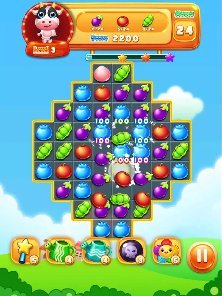 Garden World Crush Skull Edition- Smash the Jelly to Candy the Frozen Diamond skull iPad Screenshots