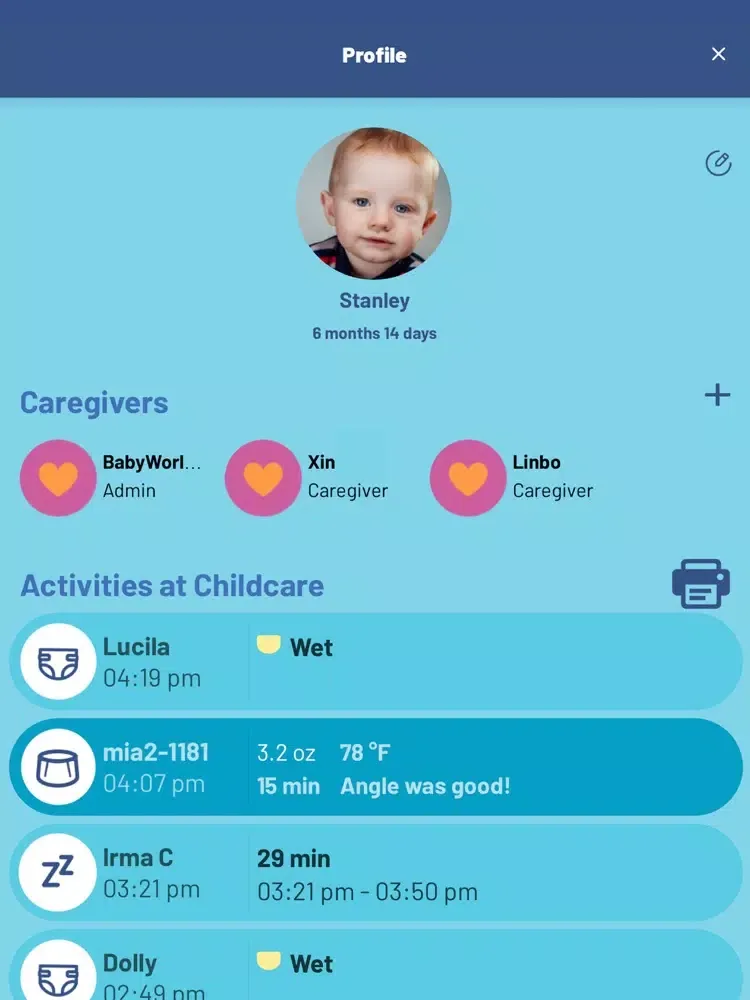 Capturas de tela do Waddle for Childcare iPad 