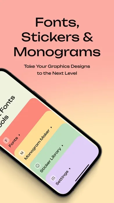 Tangkapan skrin Fonts,Stickers and Monograms