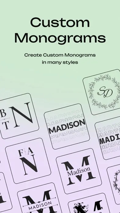 Tangkapan skrin Fonts,Stickers and Monograms