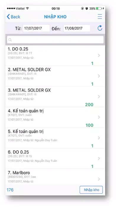 Quản lý kho BS SILVER应用截图
