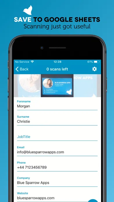 Sparrow Scan: Business Card স্ক্রিনশট