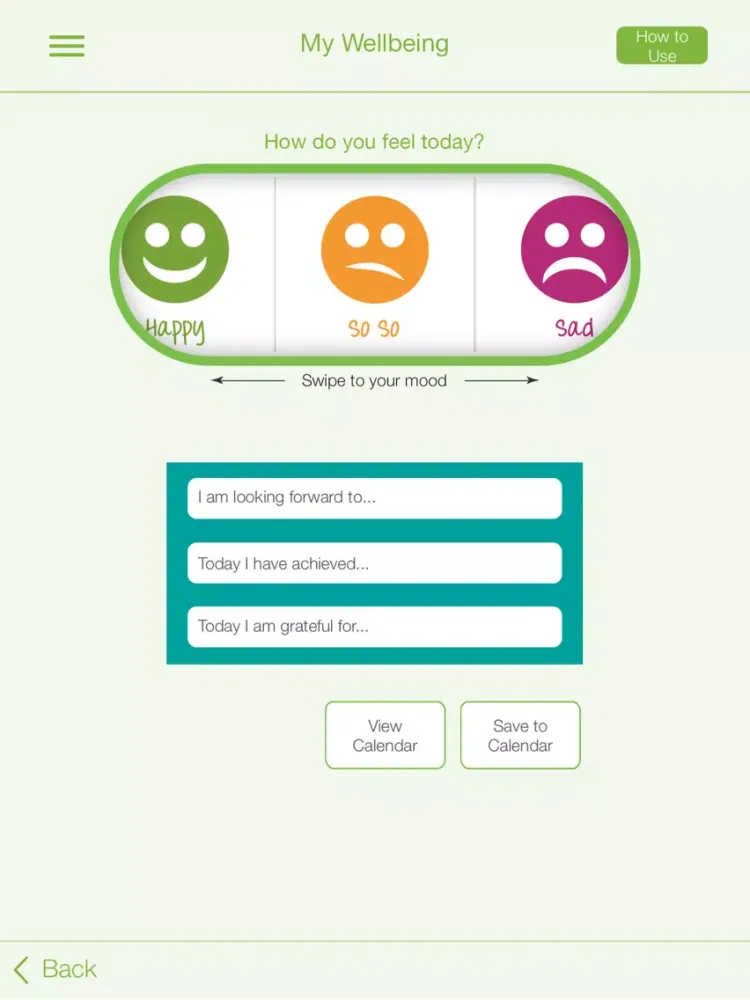 WellMind iPad  سکرین شاٹس