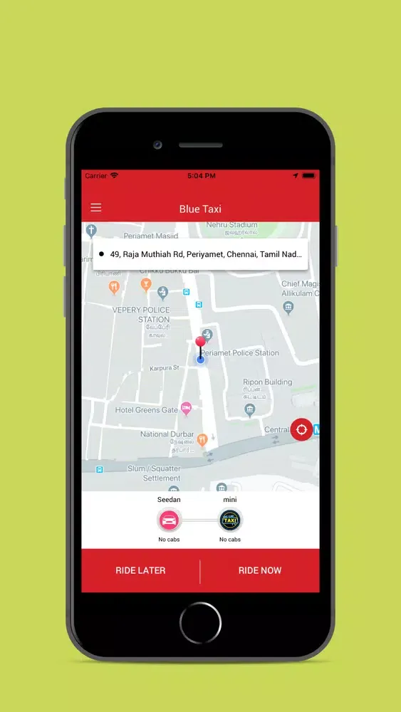 Blue Taxi App Screenshots