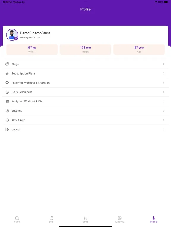 Blue Wellness iPad  Screenshots