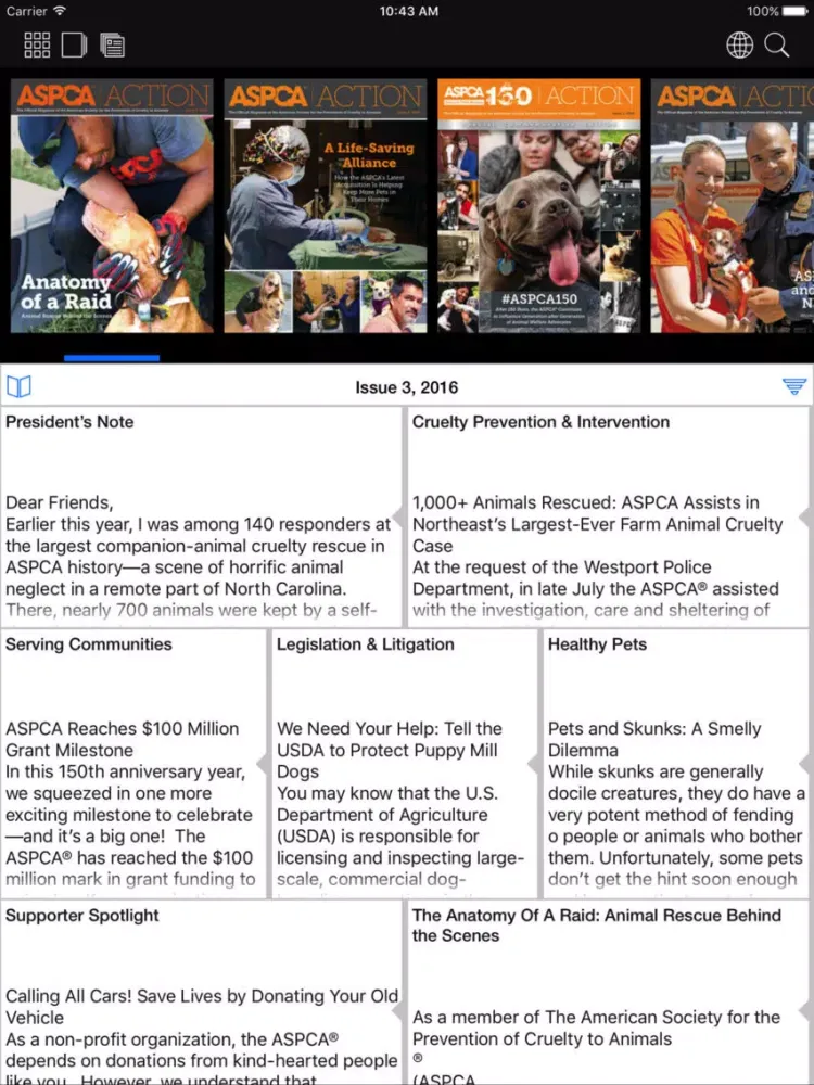 ASPCA Action iPad 应用截图