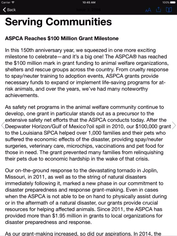 ASPCA Action iPad 应用截图