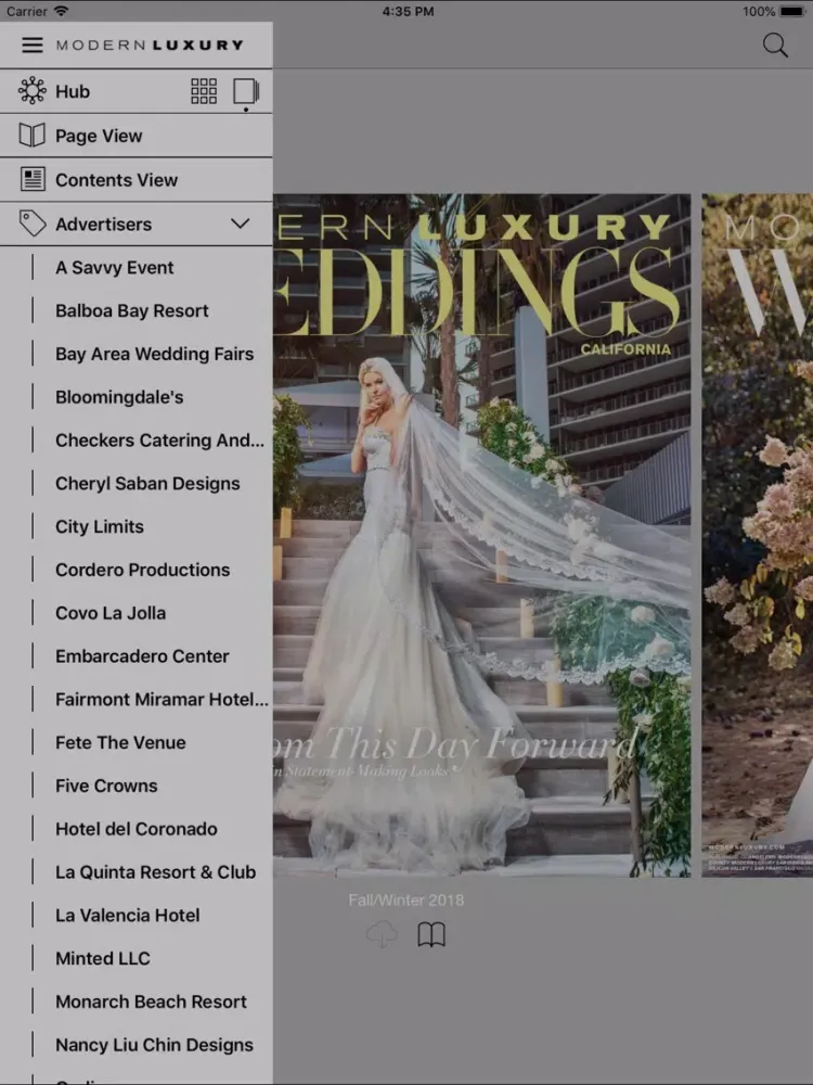 Weddings California iPad स्क्रीनशॉट