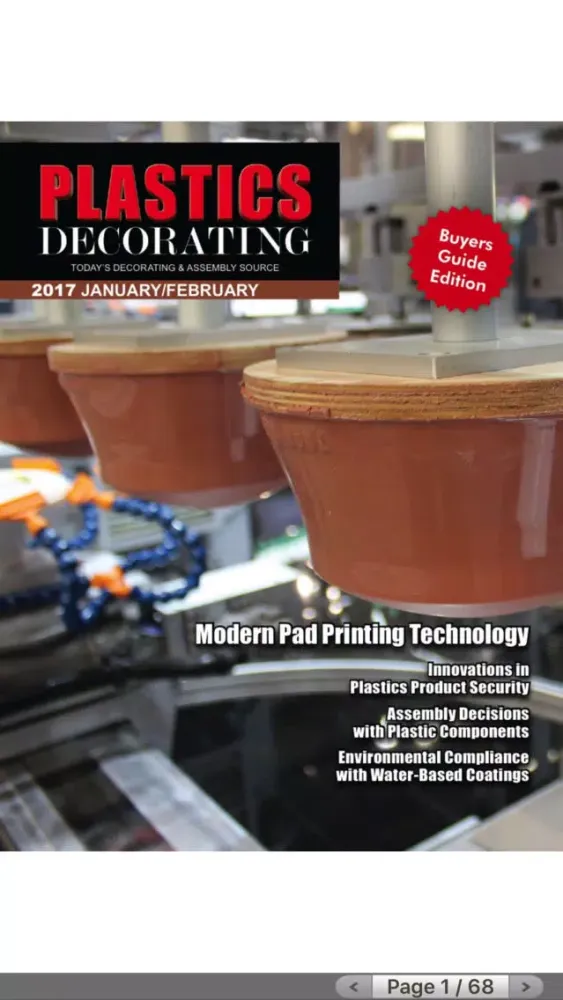 ภาพหน้าจอของ Plastics Decorating Magazine