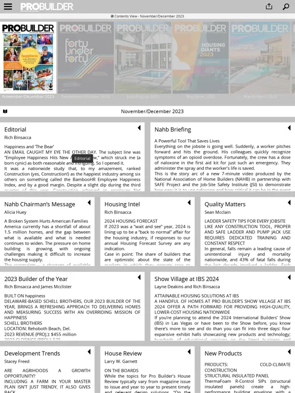 Zrzuty ekranu Professional Builder Magazine iPad