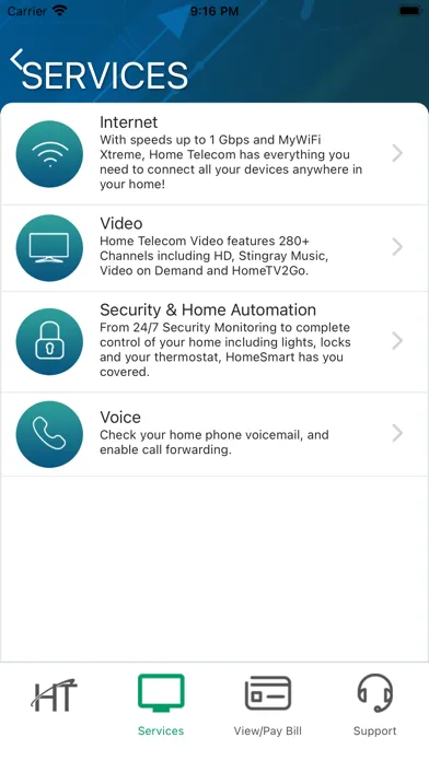 Capturas de pantalla de Home Telecom