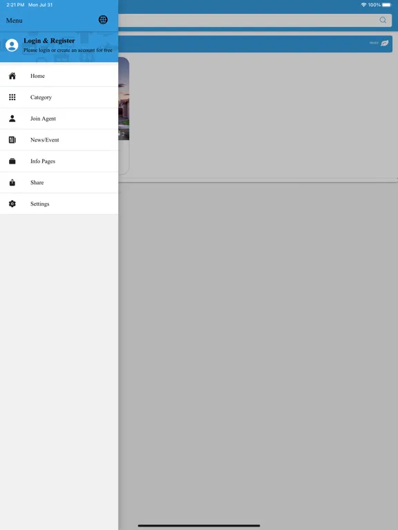 Ảnh chụp màn hình của Homeland App iPad 