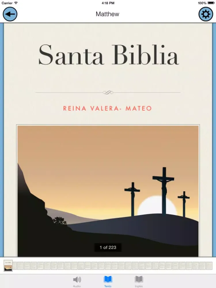 Ảnh chụp màn hình của Santa Biblia Audio - Reina Valera en Español iPad 