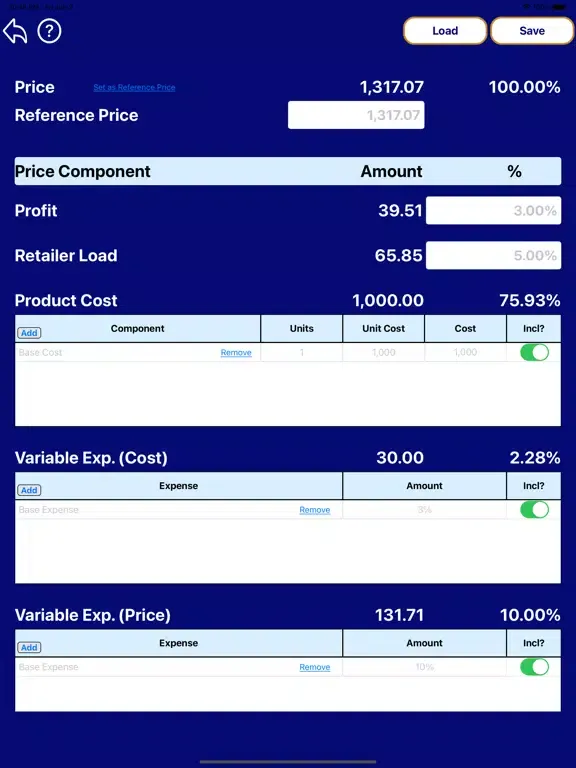 Zrzuty ekranu Product Pricing Tool and Easy iPad 