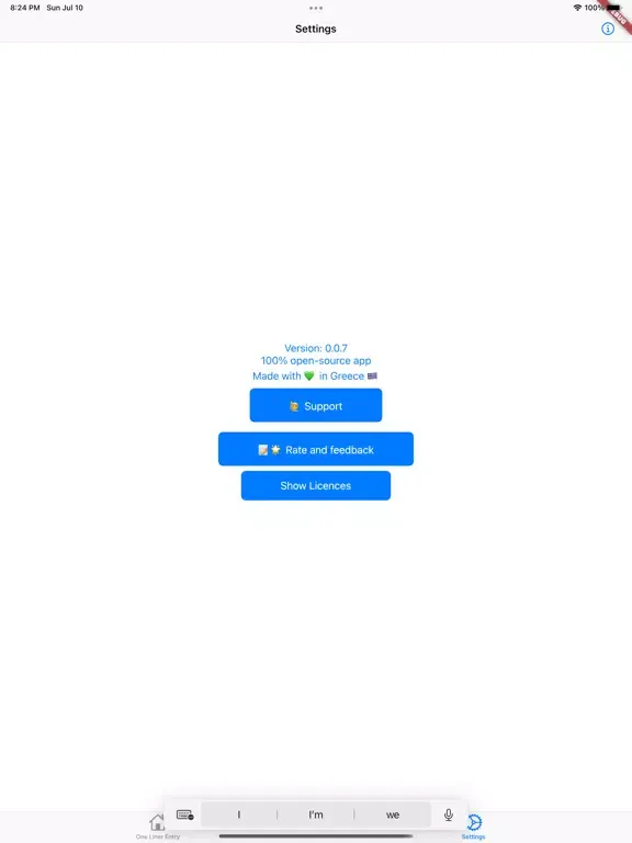 ภาพหน้าจอของ One Liner Entry iPad 