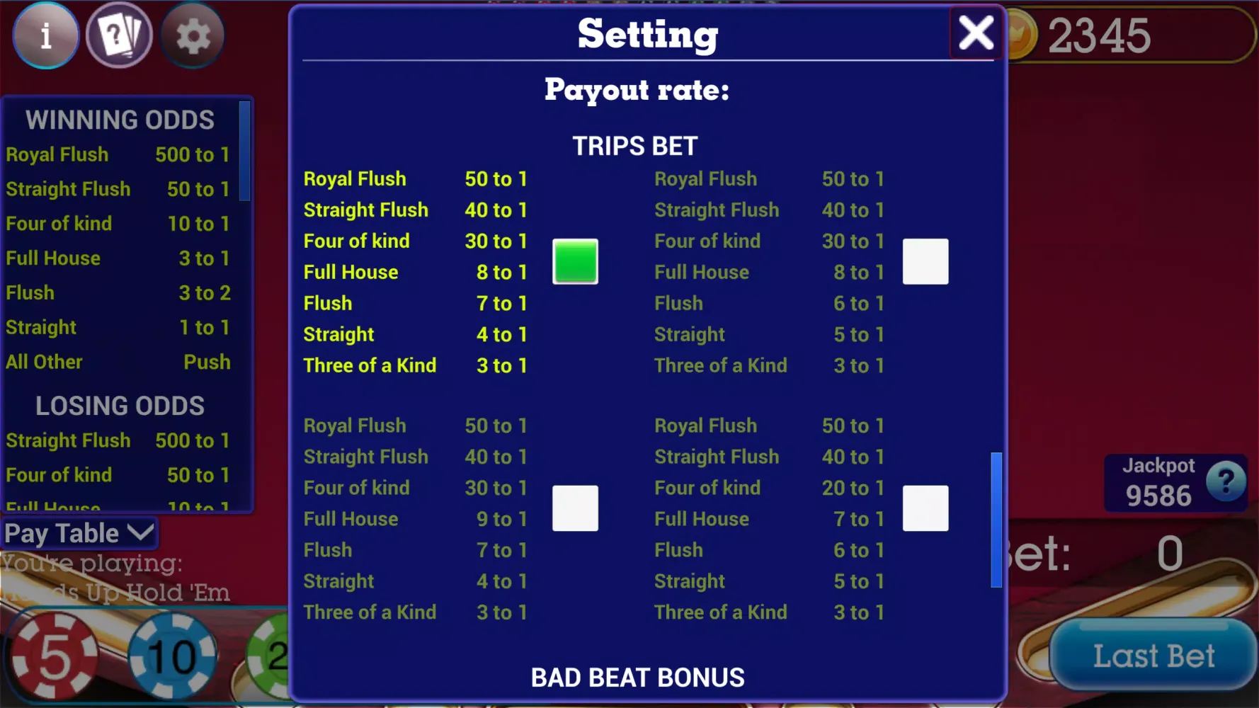 Zrzuty ekranu Ultimate Poker Texas Holdem