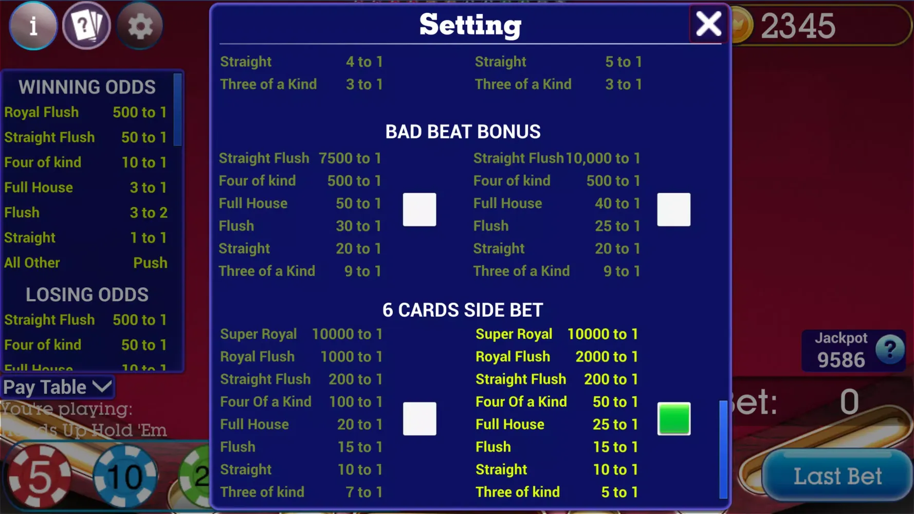 Zrzuty ekranu Ultimate Poker Texas Holdem