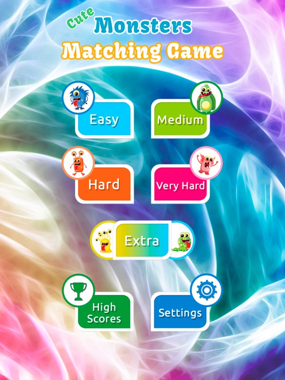 Cute Monsters Matching Game iPad  Screenshots