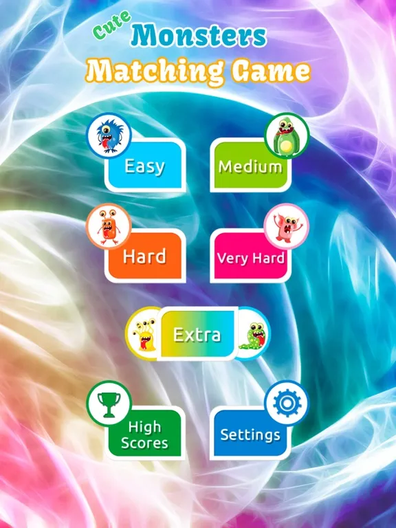Cute Monsters Matching Game iPad  स्क्रीनशॉट