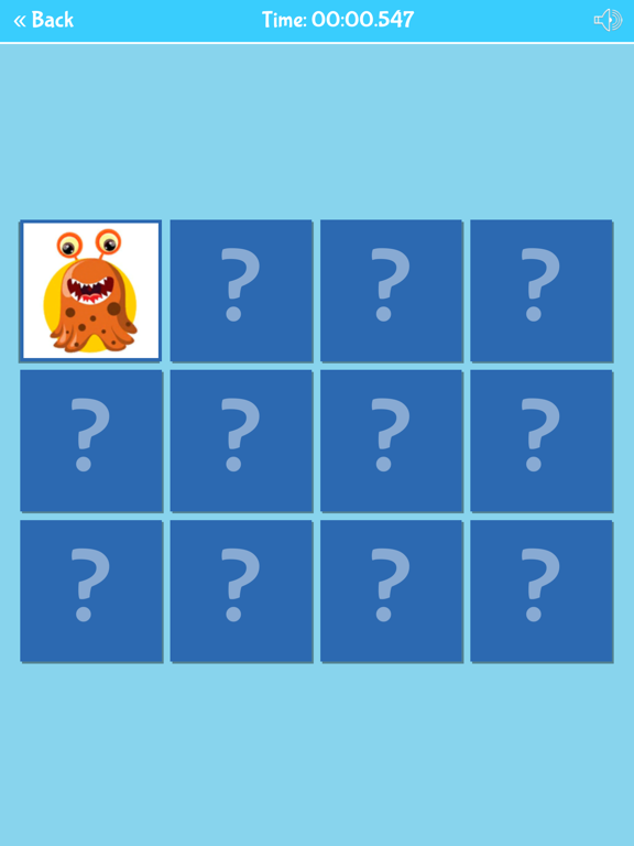 Cute Monsters Matching Game iPad  Screenshots