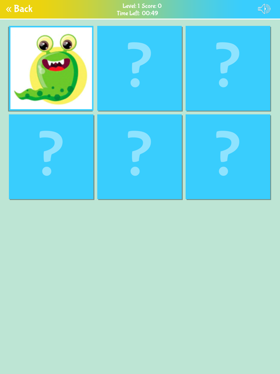 Cute Monsters Matching Game iPad  Screenshots