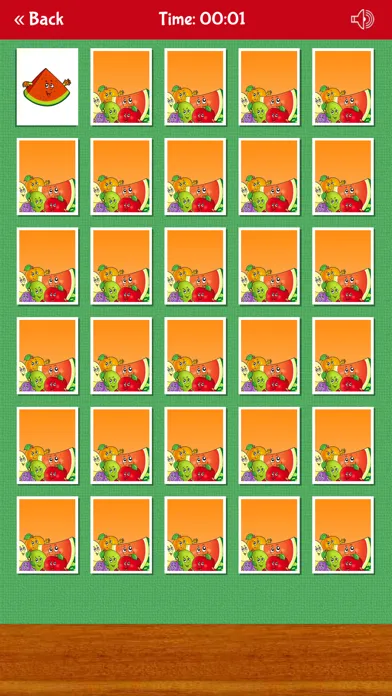 Zrzuty ekranu Fruits Vegetables Memory Game