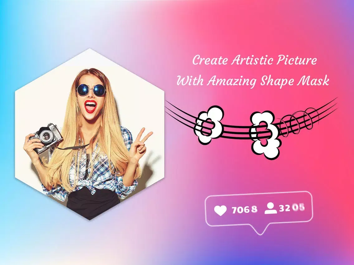 Get Likes Pic Mask & Blur Edit iPad  Ekran Görüntüleri