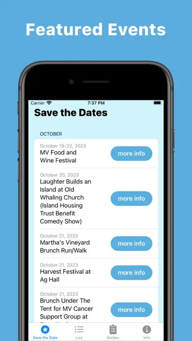 MVacay Events Screenshots