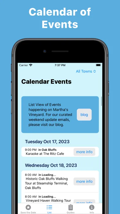 MVacay Events Screenshots