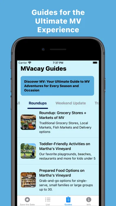 MVacay Events Screenshots